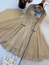 Jf 058 Crush Embroidery Thread Work Gown